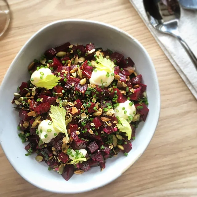 Roasted Beet Salad with Goat Cheese and Walnuts