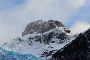 snow covered rugged mountain peak