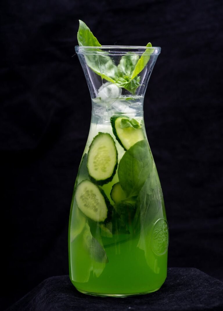 a glass pitcher of refreshment